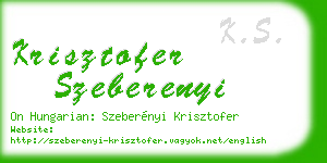 krisztofer szeberenyi business card